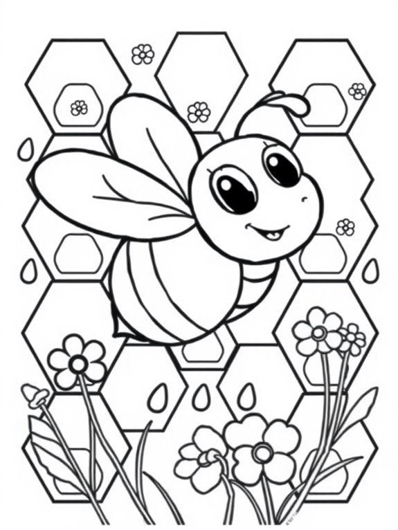 bee and honeycomb design