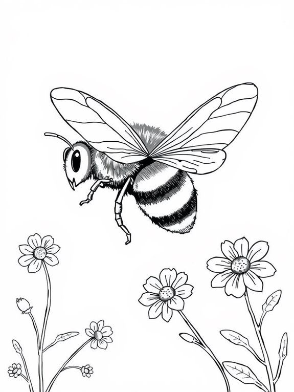 bee coloring activity page