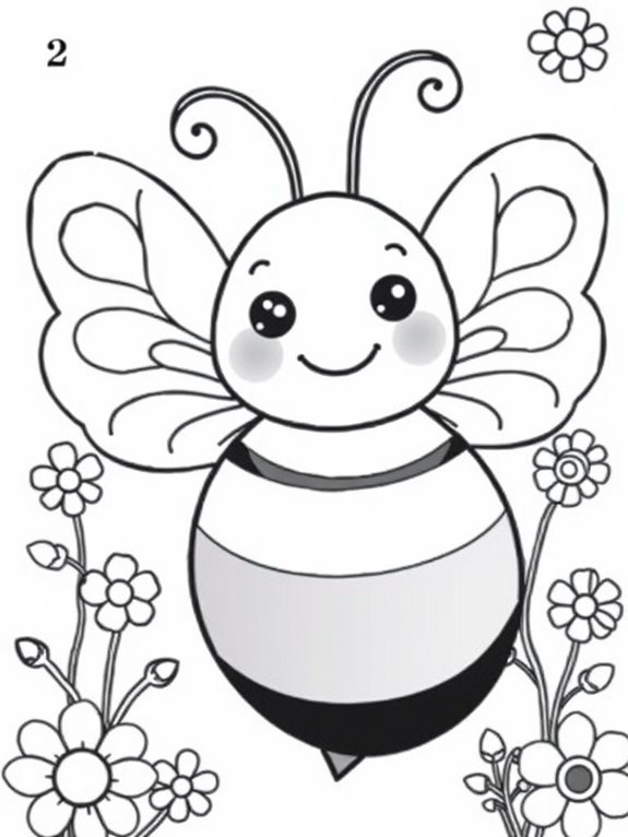 bee coloring page activity