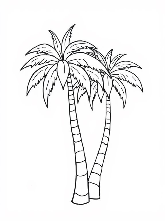 beginner friendly palms coloring page