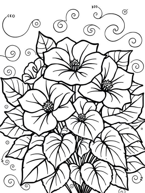 begonias cartoon coloring page