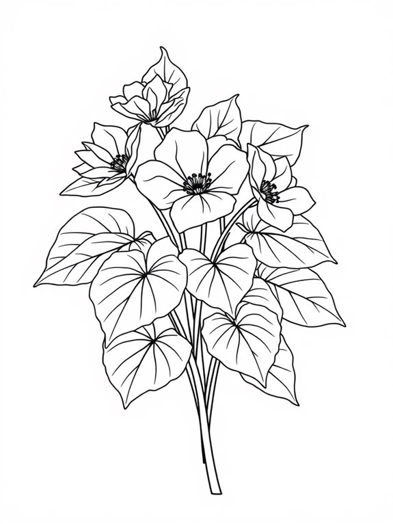 begonias coloring page design