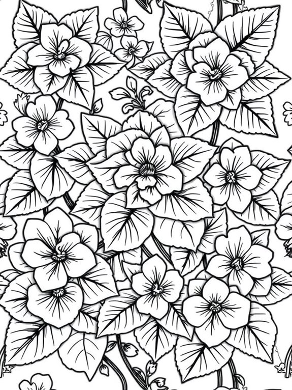 begonias coloring page design