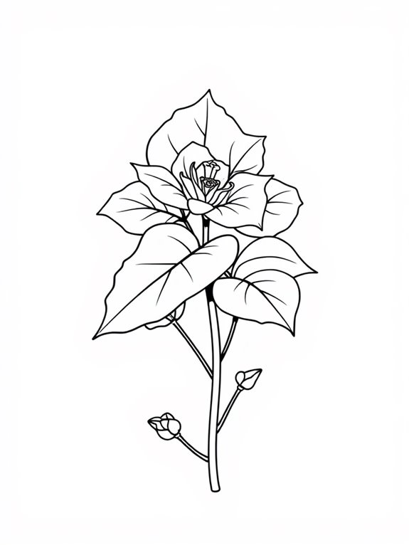 begonias coloring page design