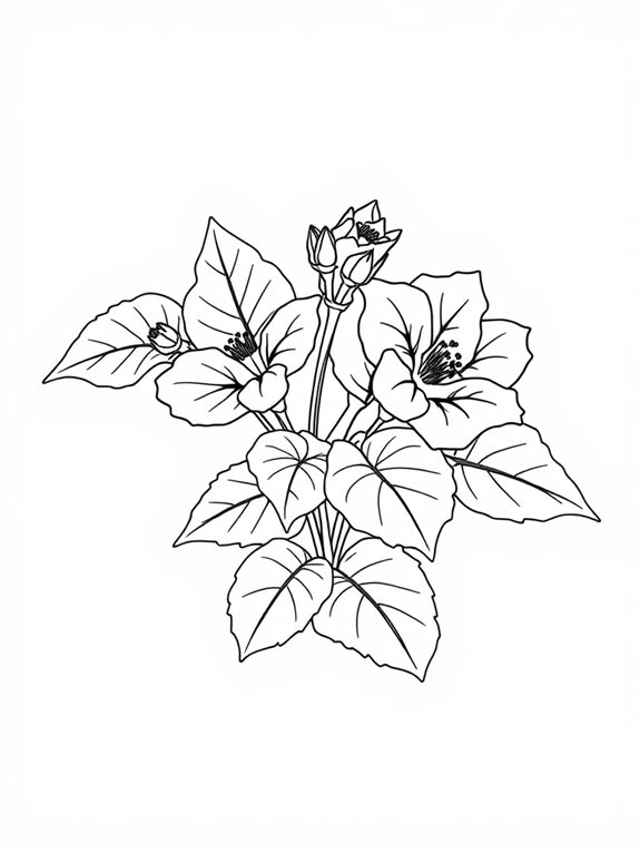 begonias coloring page design