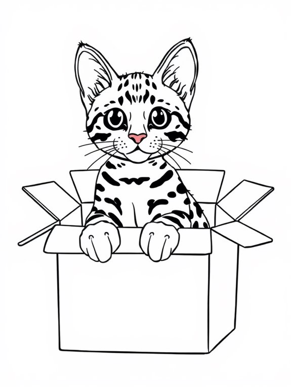 bengal cat box illustration