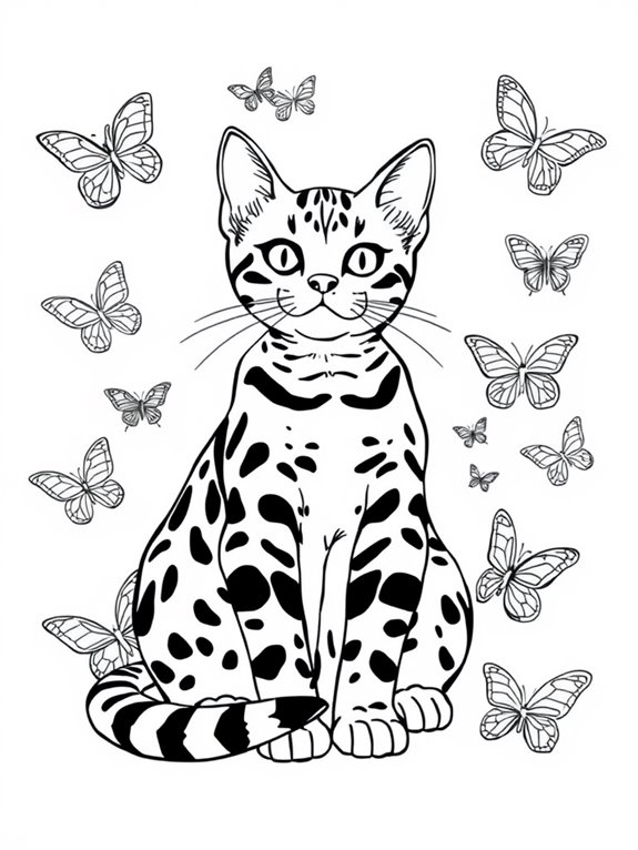 bengal cat butterfly design