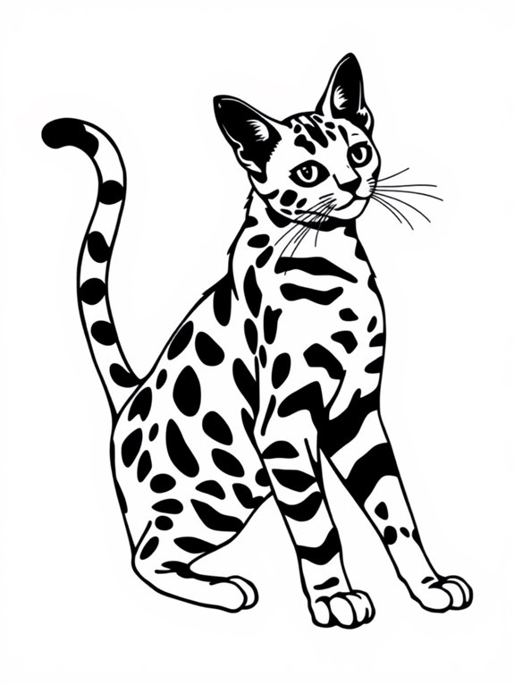 bengal cat coloring page