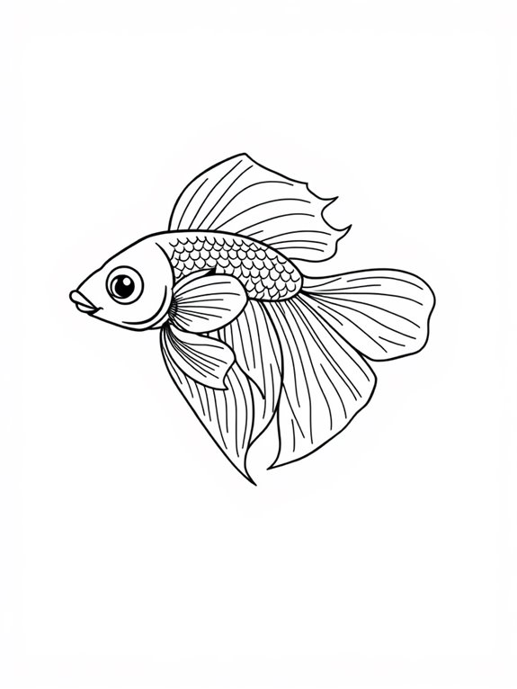 betta fish coloring page