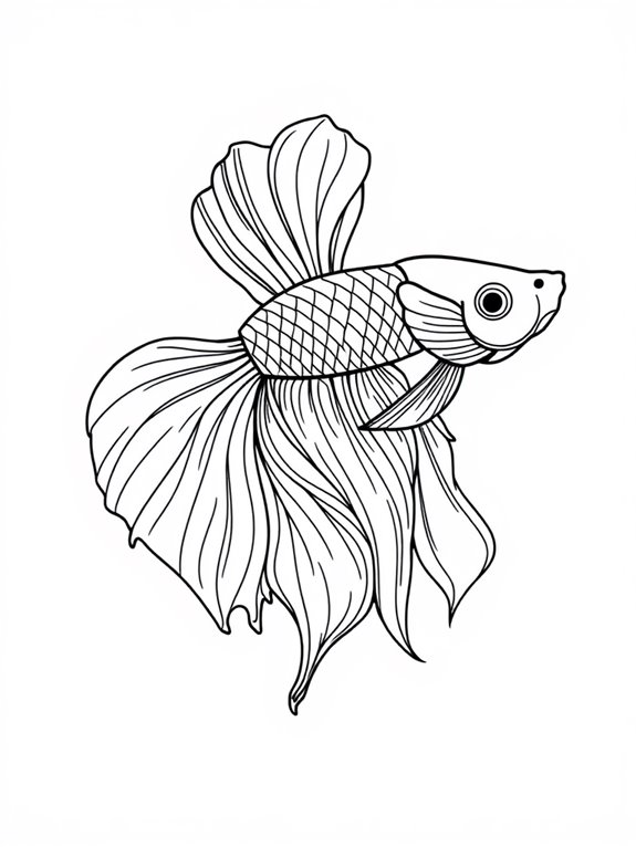 betta fish coloring page