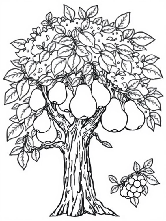 big round pears coloring page