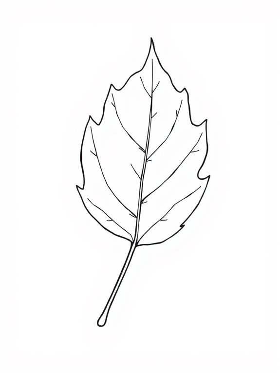 birch leaf coloring page