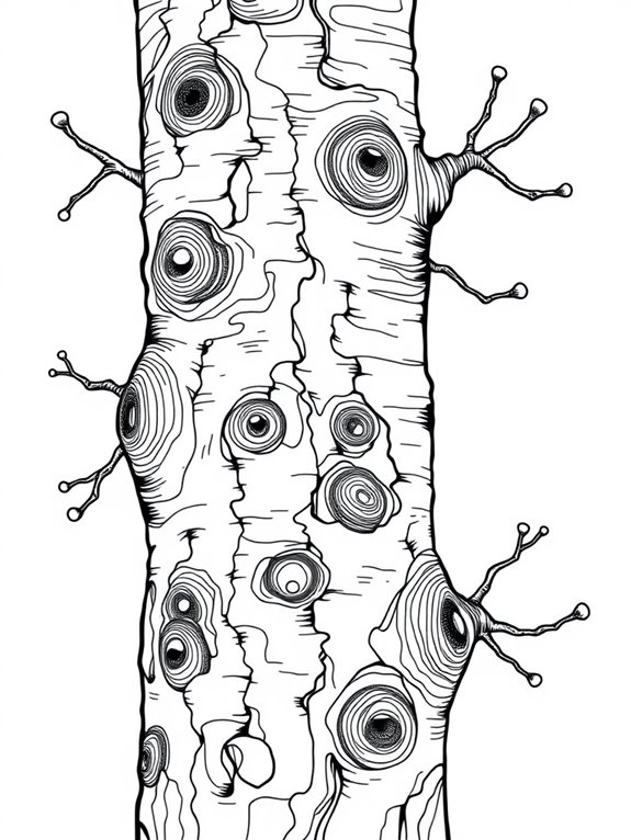 birch tree trunk illustration