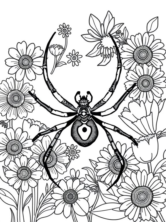 black widow flower coloring