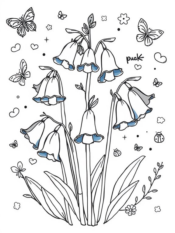 bluebells coloring page doodles