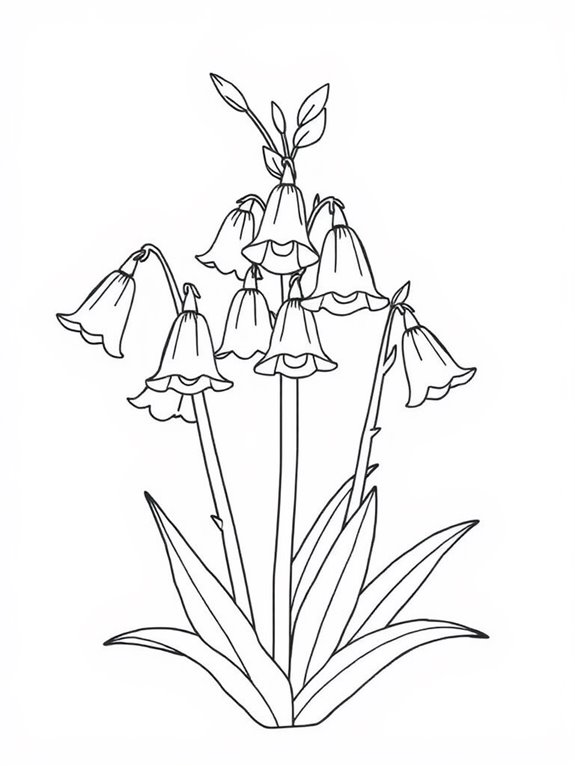 bluebells coloring page outline