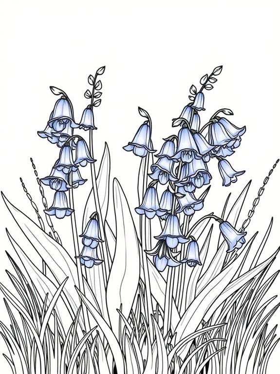 bluebells nature coloring page