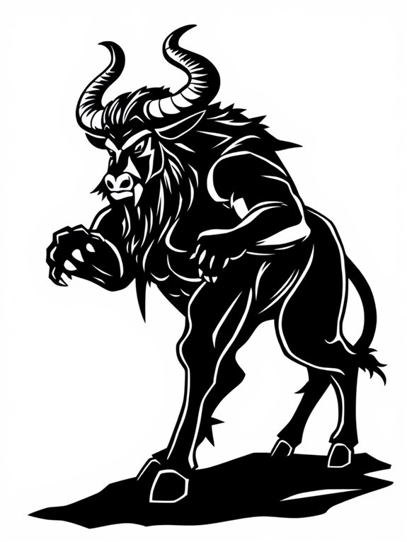 bold minotaur coloring page