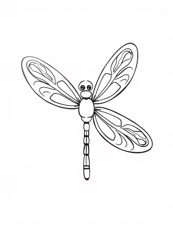 bold outlined dragonfly coloring