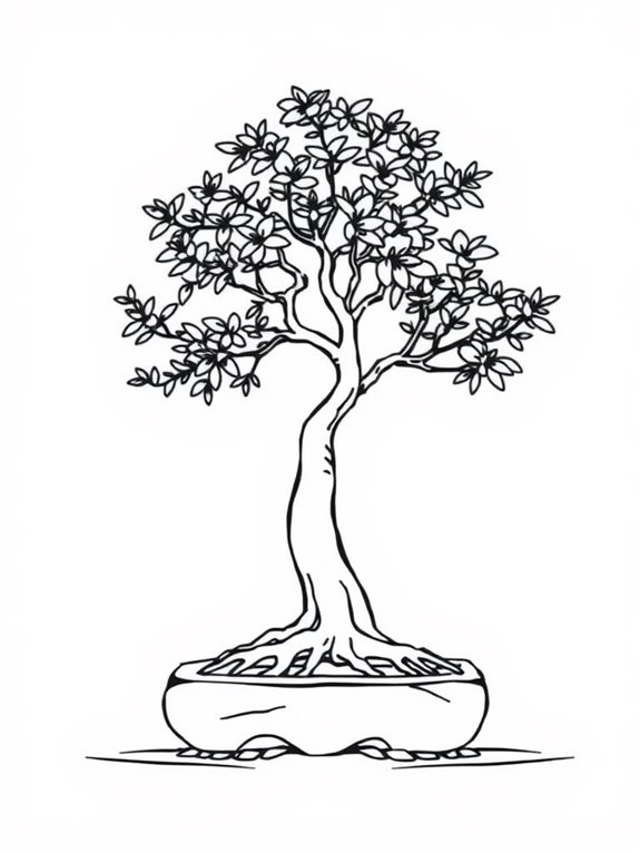 bonsai tree coloring page