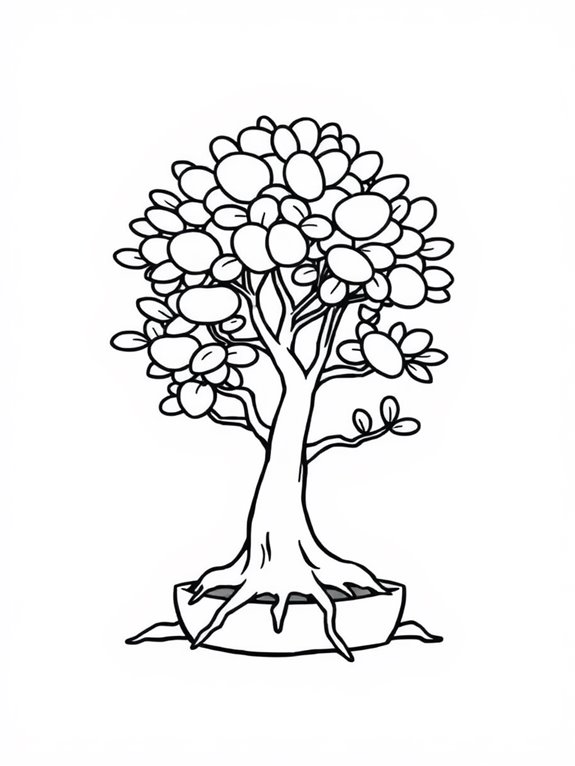 bonsai tree coloring page