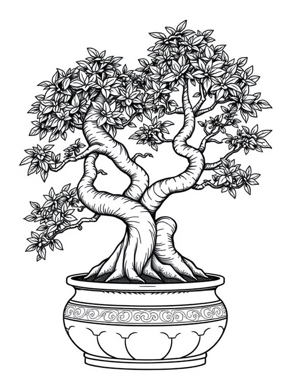 bonsai trees in pot