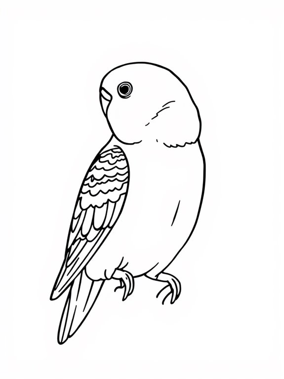 budgerigar coloring page design