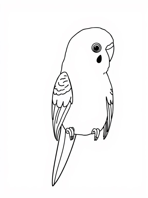 budgerigar coloring page design