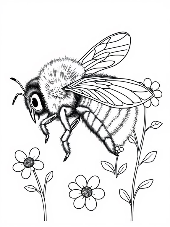 bumblebee coloring page outline