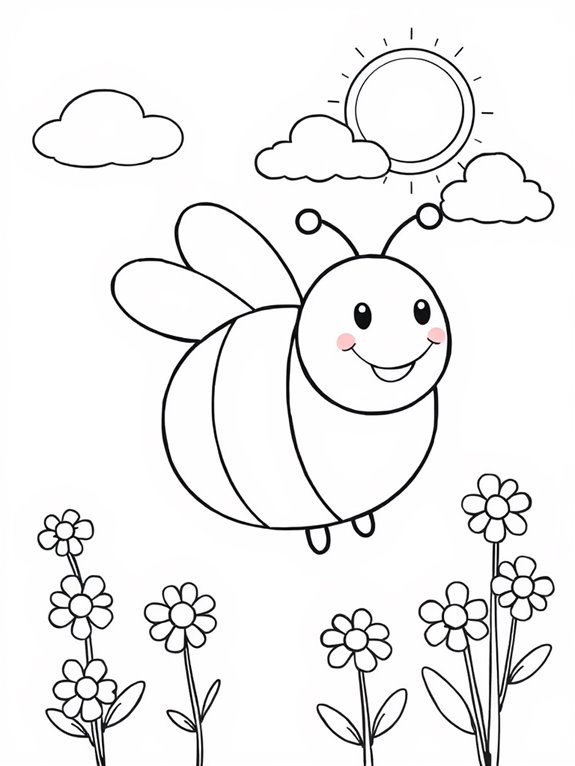 bumblebee coloring page sunshine