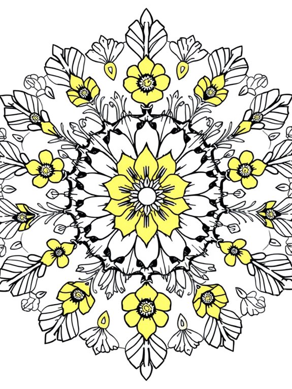 buttercups floral mandala design