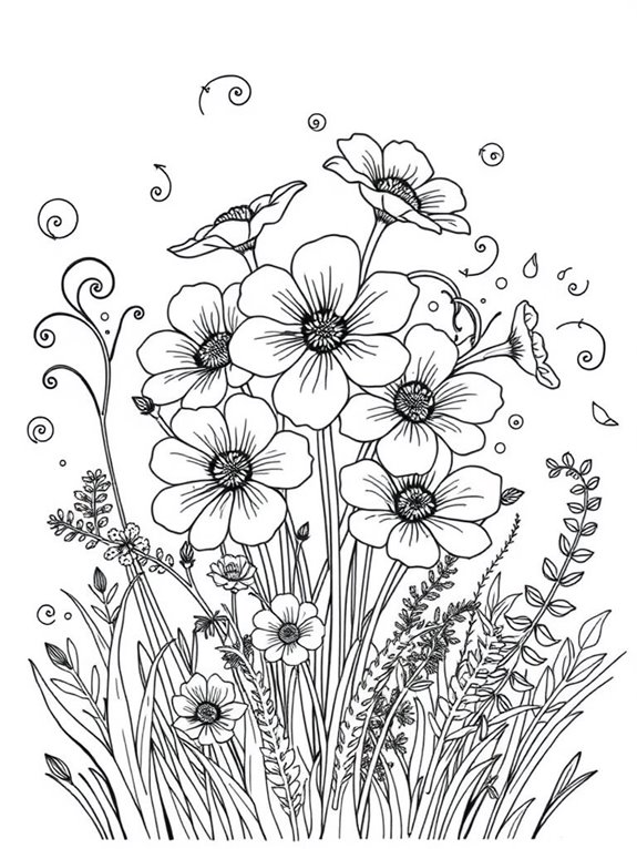 buttercups nature coloring page