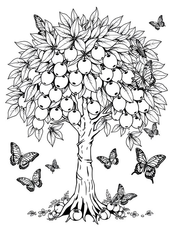 butterflies around plum tree