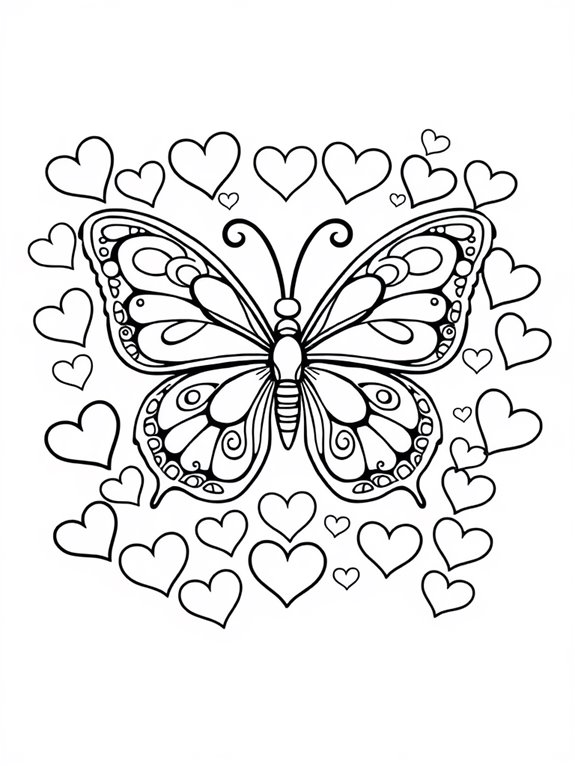 butterfly and heart designs