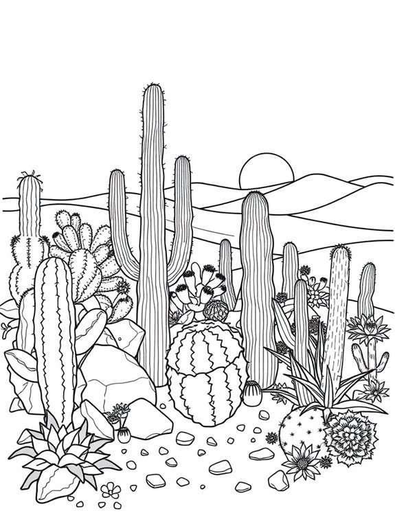 cacti in desert landscape