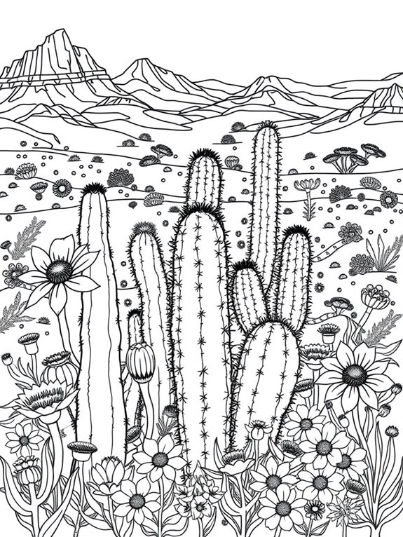 cactus and desert flowers