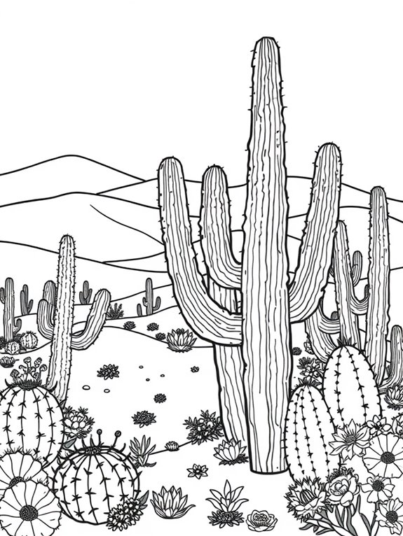 cactus species coloring page