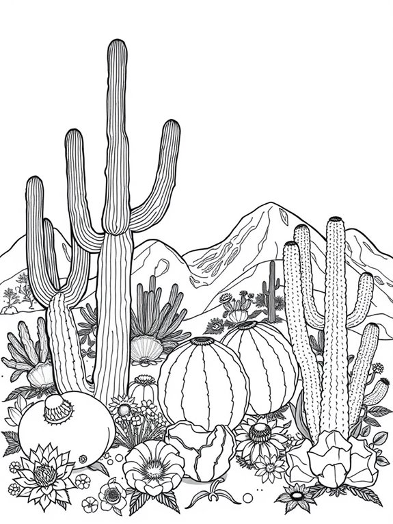 cactus themed coloring activity