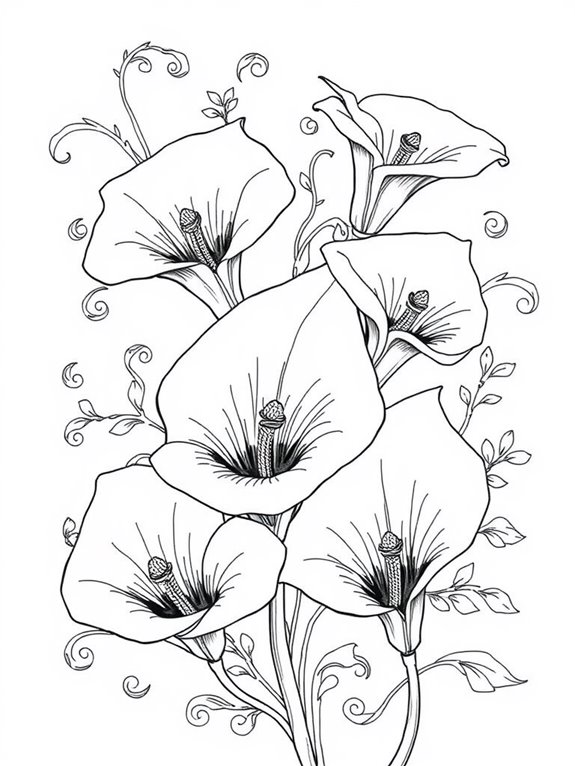 calla lilies coloring patterns