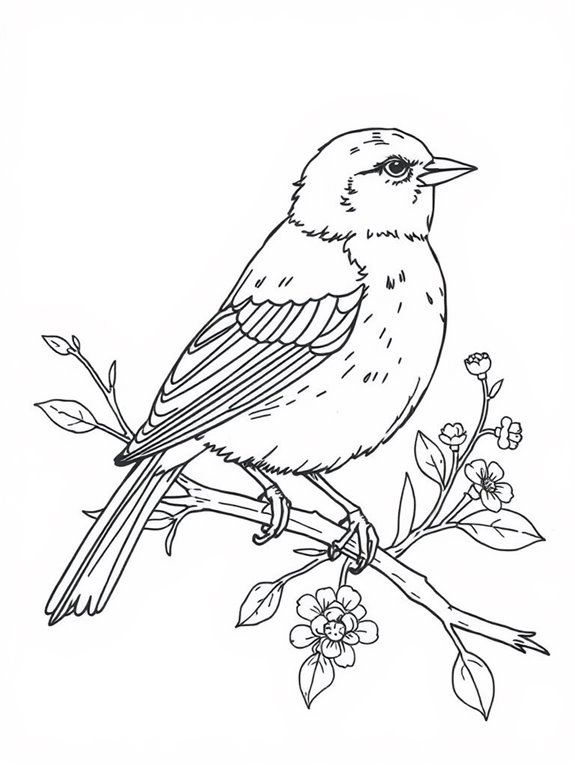 canary detailed line art