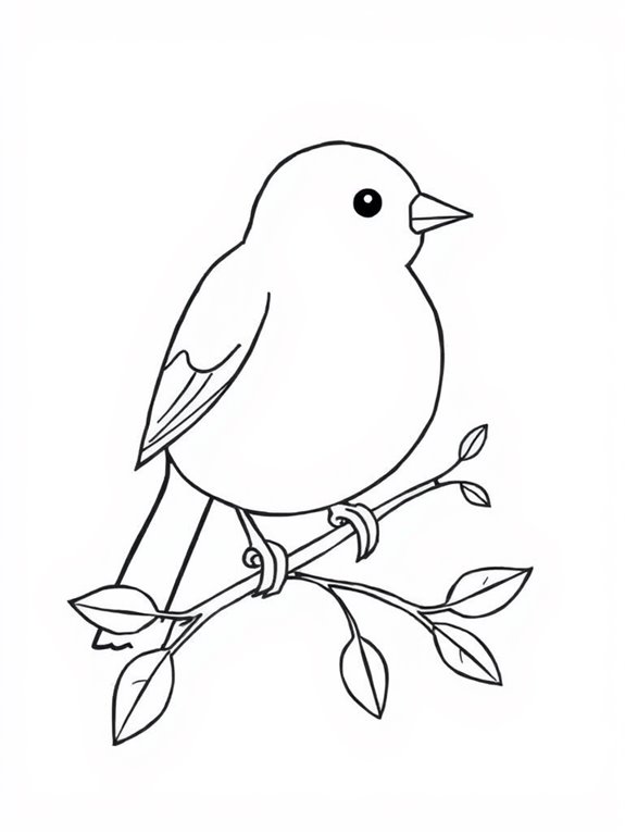 canary outline coloring page