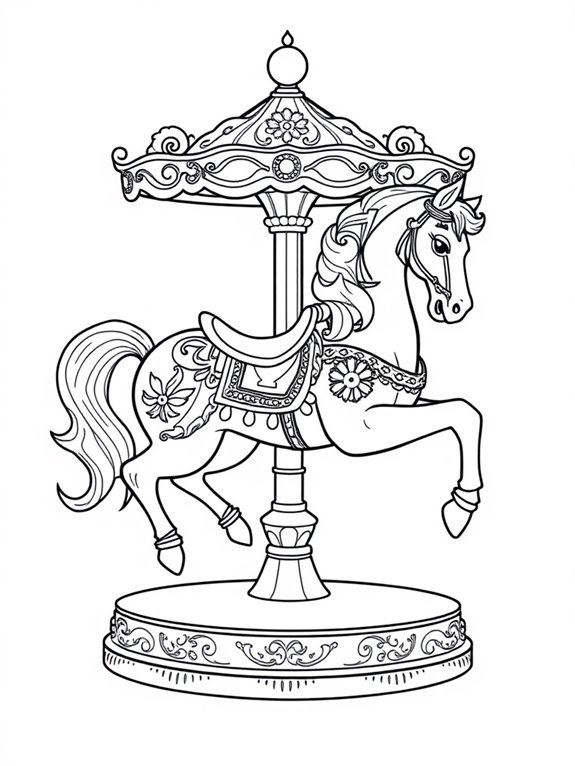 carousel horse coloring page