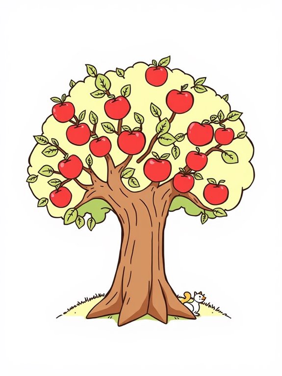 cartoon apple tree illustration