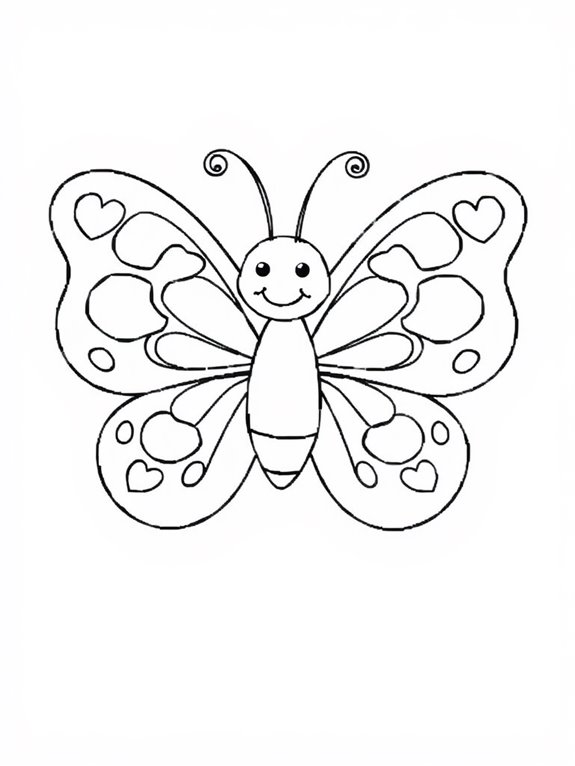 cartoon butterfly coloring page