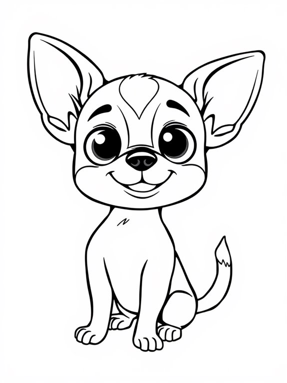 cartoon chihuahua coloring page