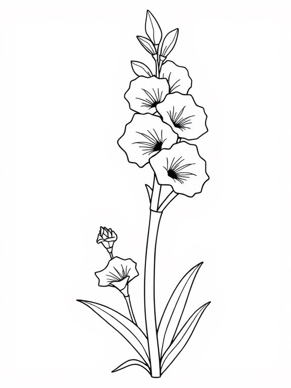 cartoon flower coloring page