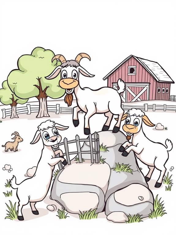 cartoon goats coloring page