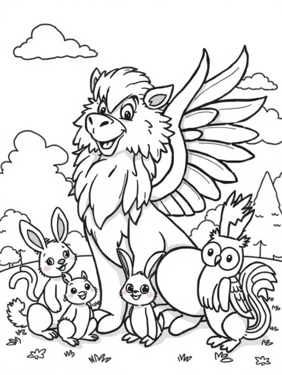 cartoon griffin coloring page