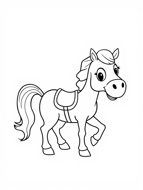 cartoon horse coloring page