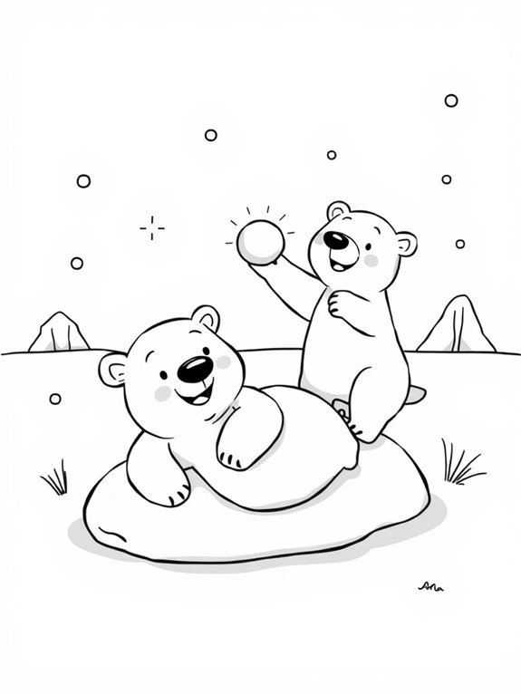 cartoon polar bears coloring